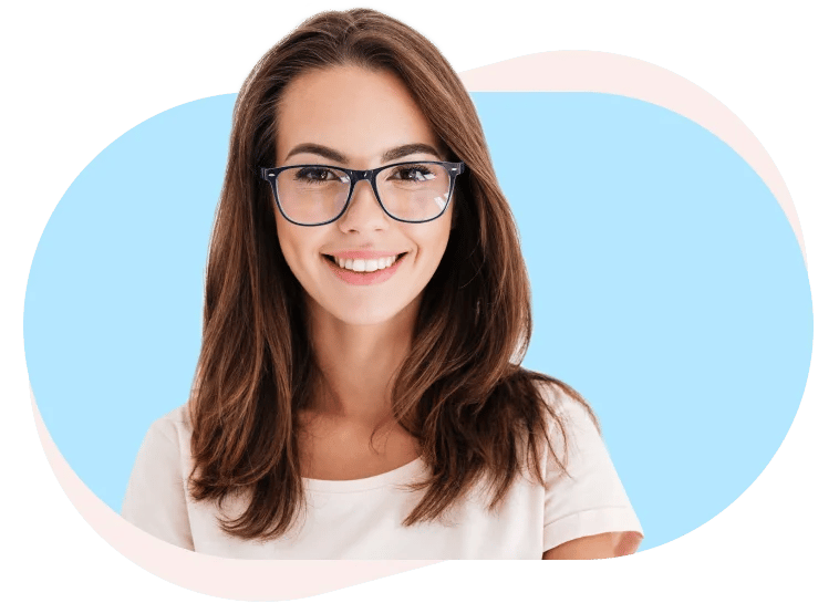 smiling woman head shot with glasses